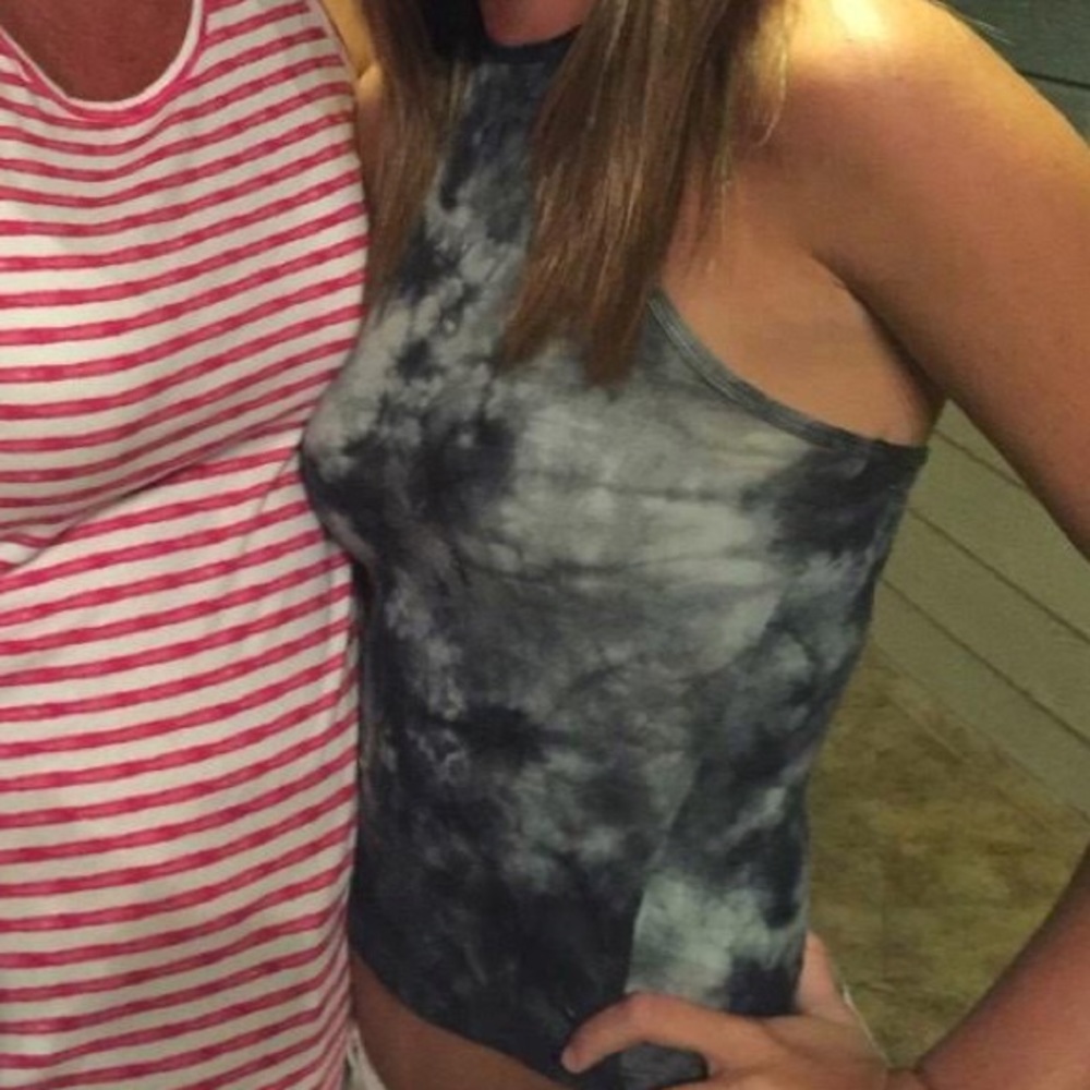 Blue halter top